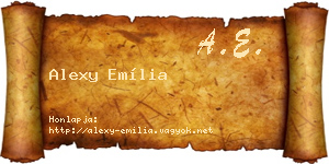 Alexy Emília névjegykártya